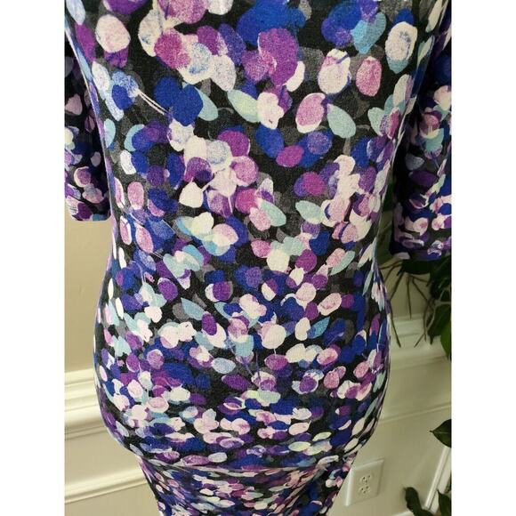 Motherhood Women Multicolor Rayon Scoop Neck 3/4 Sleeve Knee Length Dress Size M - Picture 3 of 11